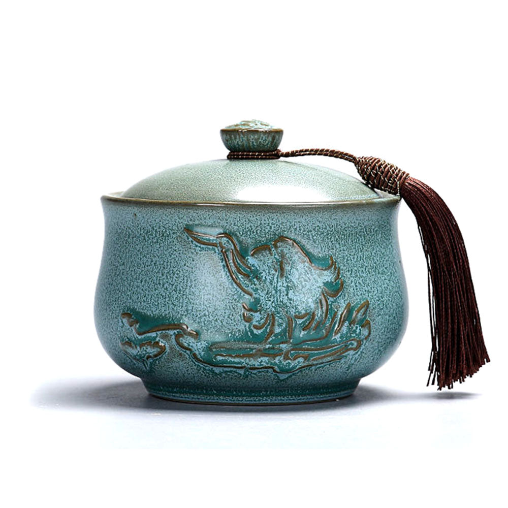 CeramiPure Elegant Tea Caddy – Coarse Pottery Jar for Preserving Aroma & Flavor