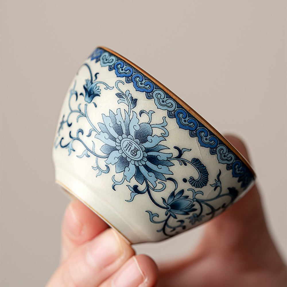 CeramiBloom Elegant Ruyao Tea Set – Artisanal Glaze for a Timeless Tea Ritual